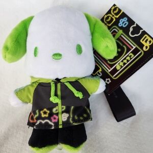 Sanrio - Pochacco - Plush Keychain - New With Tag - Neon Green - Japan